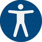 Universal symbol for accessibility of stick figure with arms outstretched