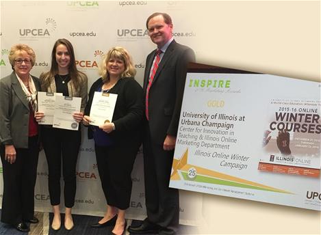 UPCEA Award CITL Marketing Staff with CEO and President of UPCEA