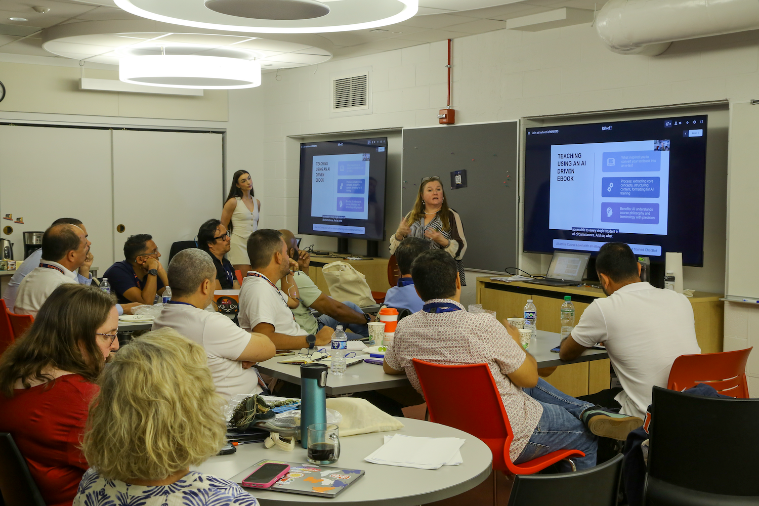 woman giving presentation