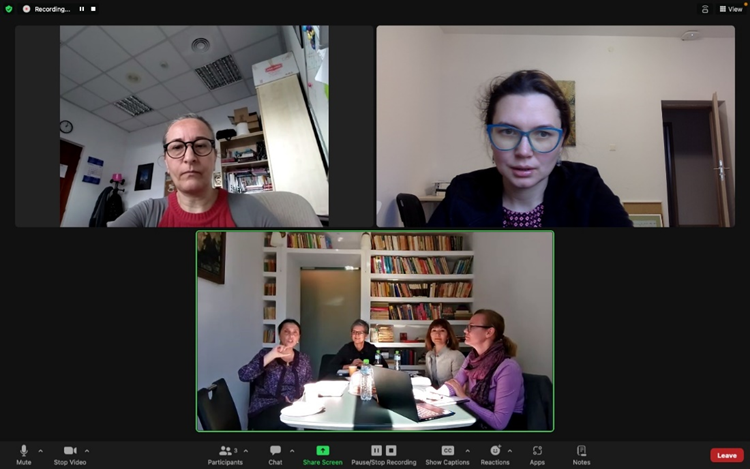 October 2023 SOLIDEX team working meeting: Above - Madalina Slusarciuc and Leyla Safta-Zacharia.