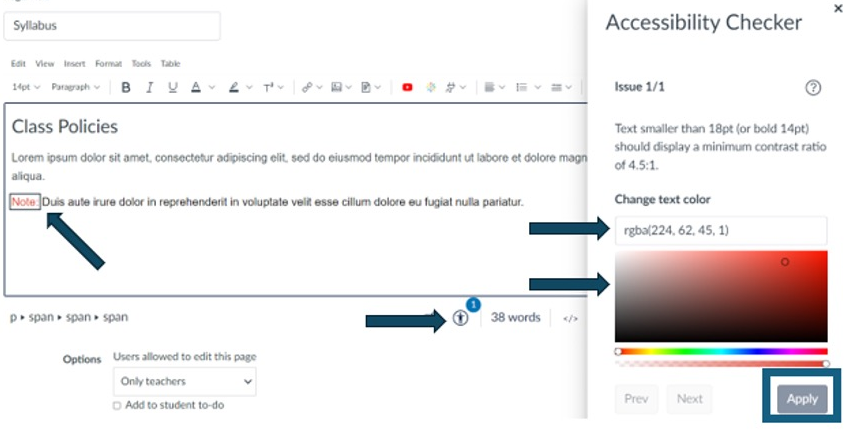Accessibility Checker Color Contrast Tool