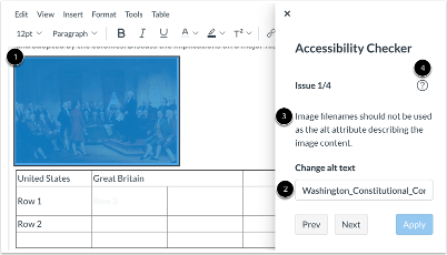 Changing alt text by using the Accessibility Checker