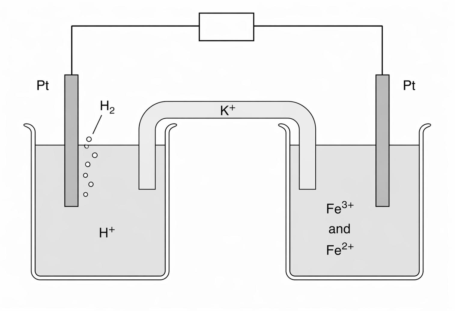 Electrochemical Cell Diagram for Exam Question