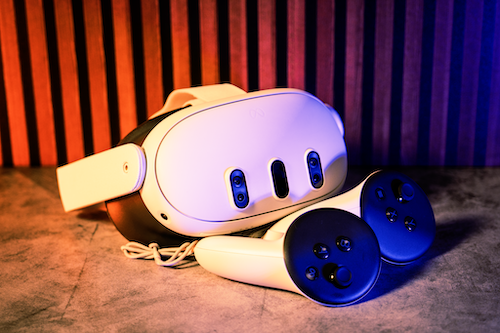vr headset and controllers
