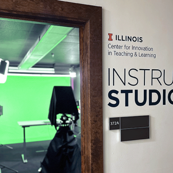 Looking into the instructor studio