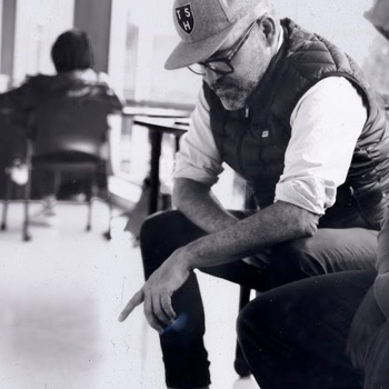 Two people sitting together