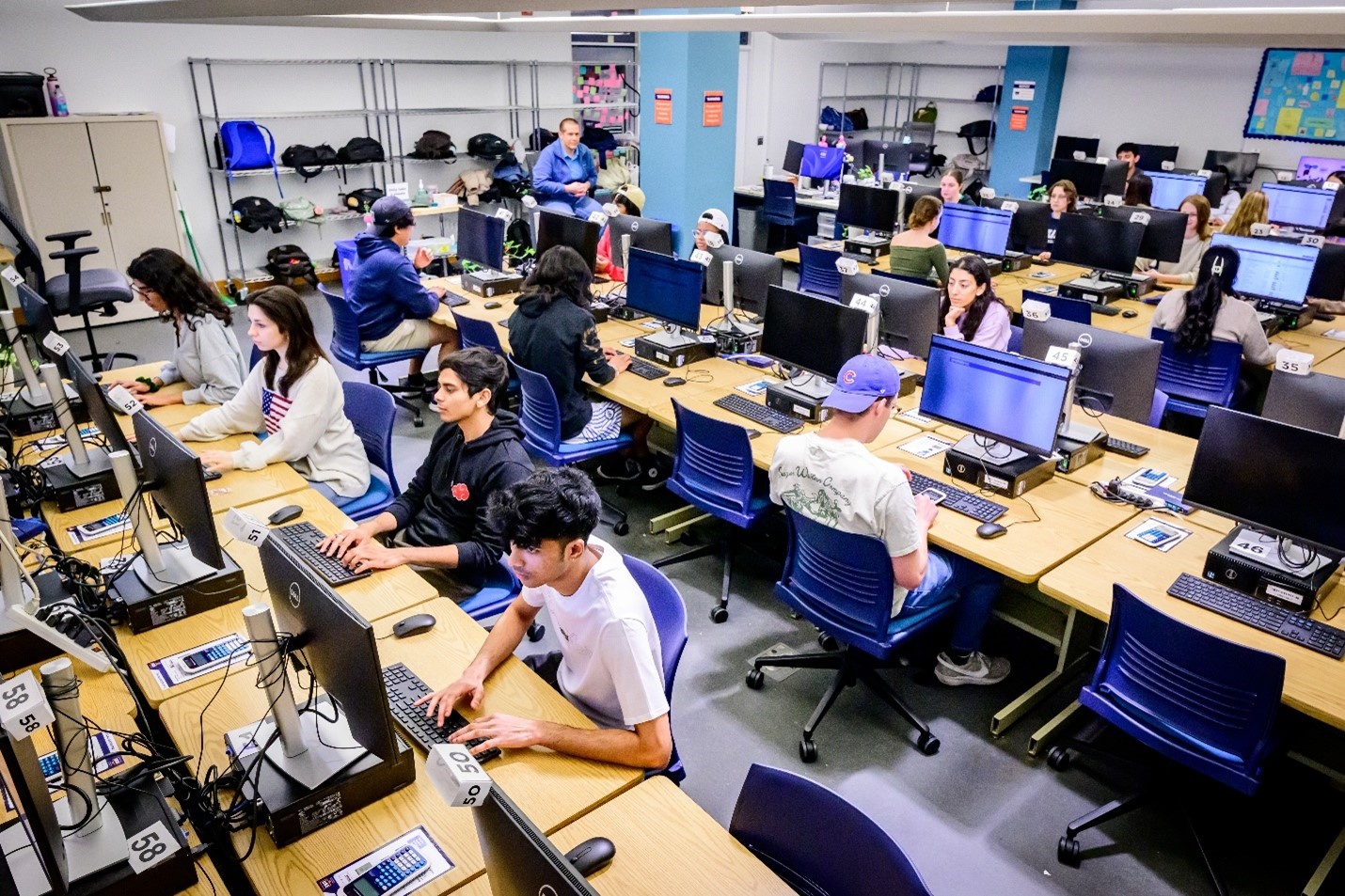 students working in a computer lab