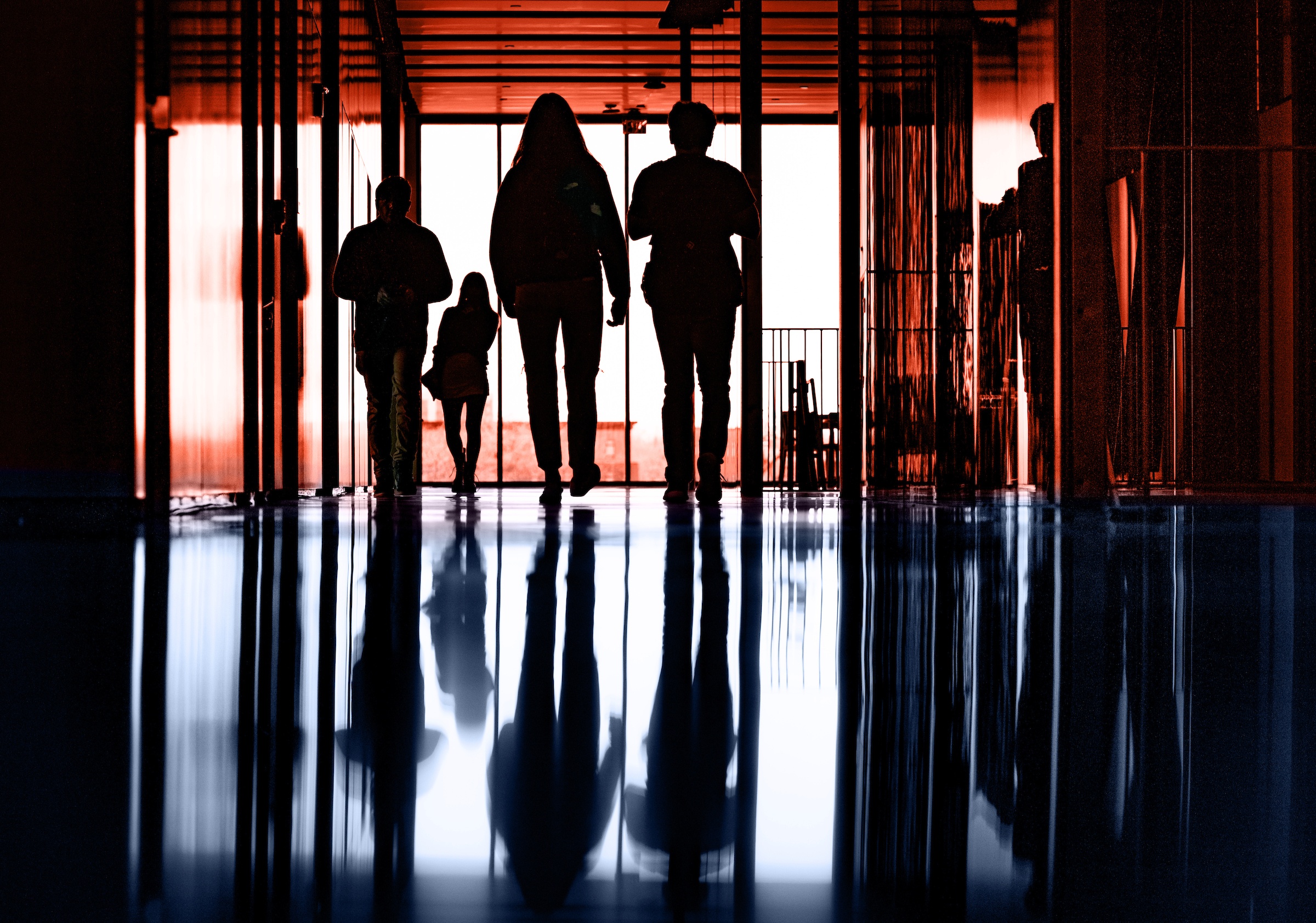 Students walking around the Campus Instructional Facility