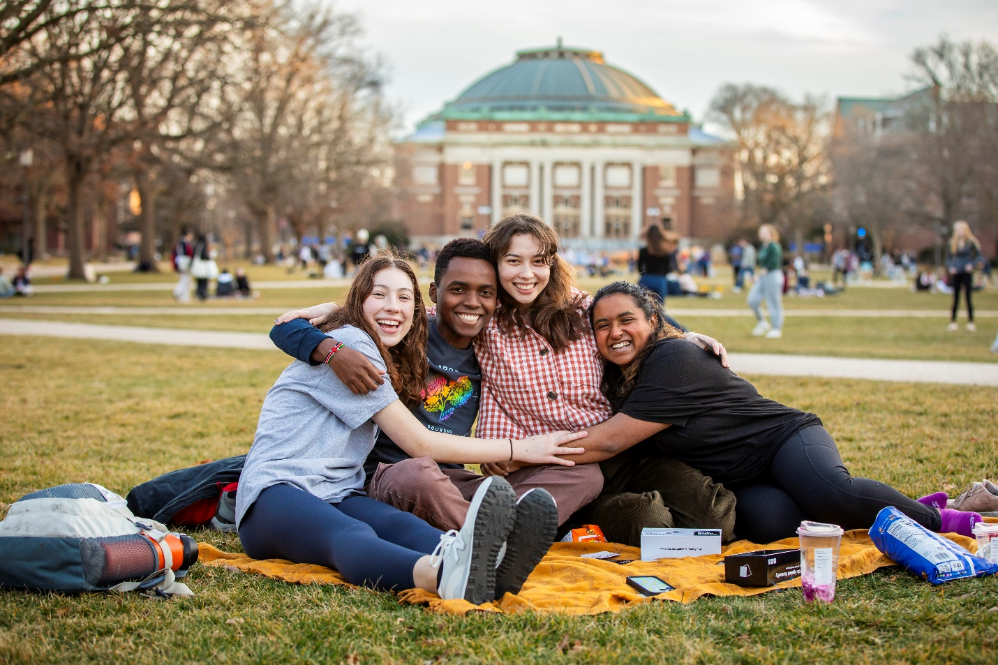 students on the quad