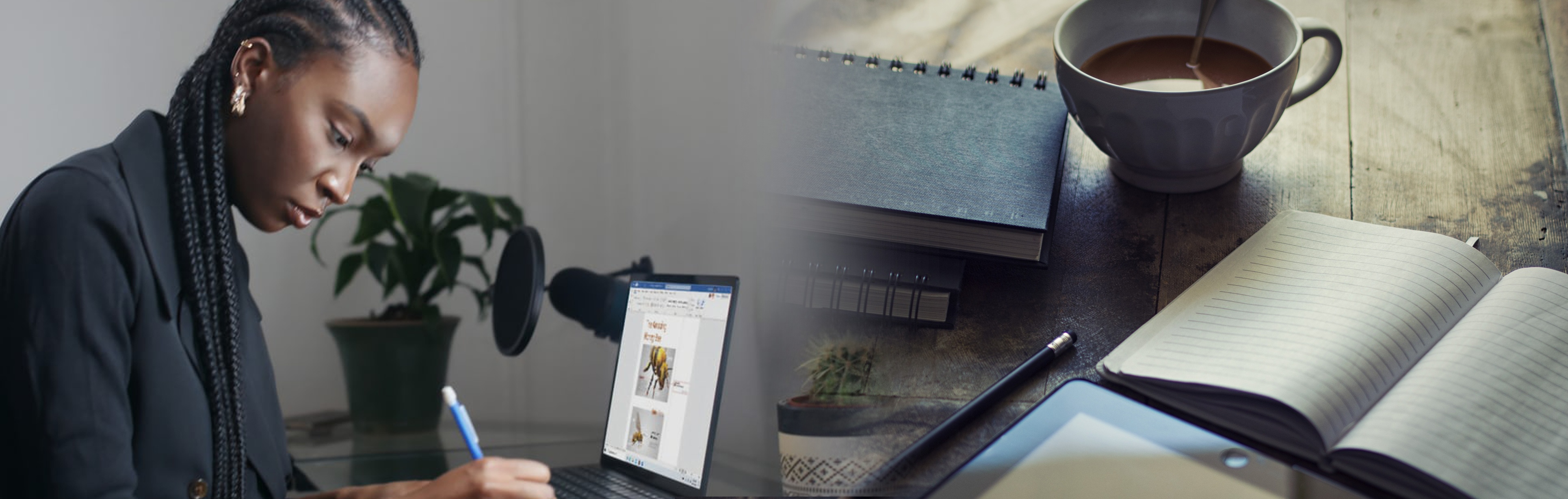 someone-looking-at-a-laptop-and-taking-notes